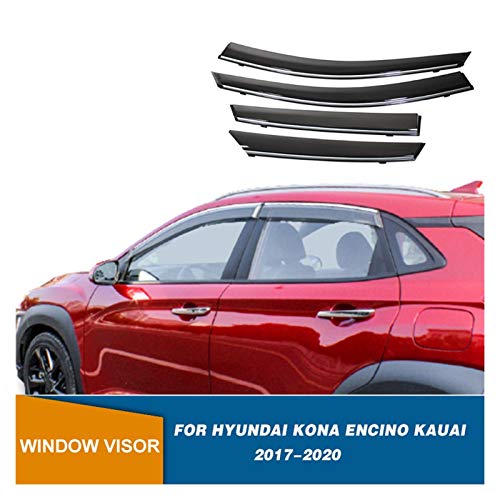 JHDS Derivabrisas para Hyundai Kona Encino Kauai 2017 2018 2019 2020 Humo Window Visor Auto Wind Shield Sun Rain Vispers Deflectors Lluvia Visera Deflectora
