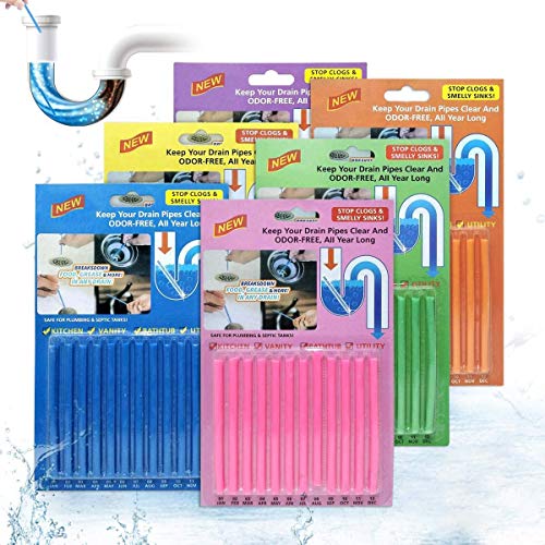 JOYXEON Limpiador de desagües Limpia Tuberias Drain Sticks Varilla de Limpieza,Mantiene Las tuberías de desagüe limpias y Libres de atascamientos, Elimina Olores y Desatasca- 72 pastillas JOYXEON Limpiador de desagües Limpia Tuberias Drain Sticks Varilla de Limpieza,Mantiene Las tuberías de desagüe limpias y Libres de atascamientos, Elimina Olores y Desatasca- 72 pastillas