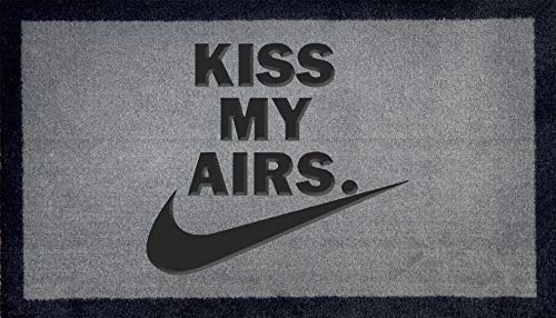 Kiss My Airs - Felpudo de nailon sintético (fibra de coco, color gris claro, marrón, crema y verde)