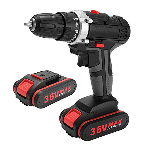 KKmoon Taladro Atornillador 36V, Taladro de impacto eléctrico con Batería de litio de alta potencia,Taladros de mano recargables inalámbricos,Inicio Herramientas eléctricas DIY KKmoon Taladro Atornillador 36V, Taladro de impacto eléctrico con Batería de litio de alta potencia,Taladros de mano recargables inalámbricos,Inicio Herramientas eléctricas DIY