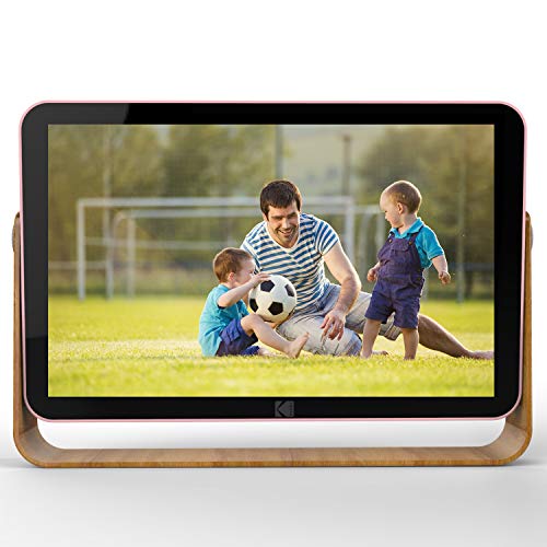 KODAK RCF-108 WiFi Digital Picture Frame with 10 Inch 1280x800 IPS Touch Screen,4000mAh Li Battery, 10G Cloud Storage, 8GB Memory with Picture Music Video Function Digital Photo Frame (Rose Gold)