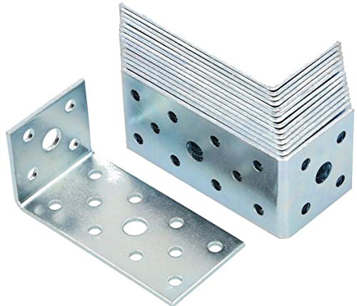 KOTARBAU® Escuadra 40 x 80 x 40 de acero, ángulo de construcción para placas perforadas, para muebles, galvanizada, resistente, para madera, ángulo de montaje (25)