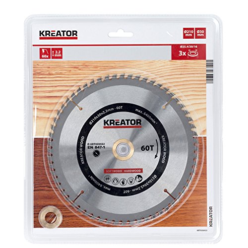 KREATOR KRT020422 - Disco de sierra madera 210mm60d