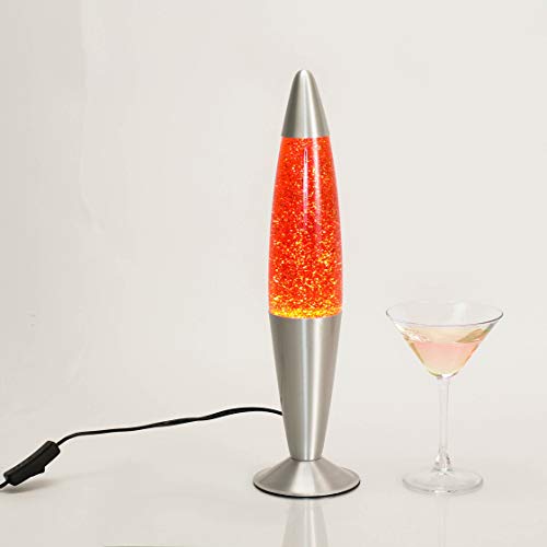 Lámpara de lava inusual naranja brillo JENNY a:42cm E14 Party mood light salón dormitorio adolescente