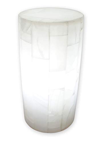 Lámpara de mesa/buró en piedra mármol de ónix artesanal 30cmx15cm en ónix mexicano"San Luis"