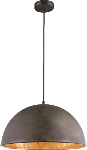 Lámpara de techo vintage de 1 foco, lámpara de techo colgante de comedor de colores oxidados (lámpara de techo industrial, lámpara de cocina, 41 cm, altura 120 cm)