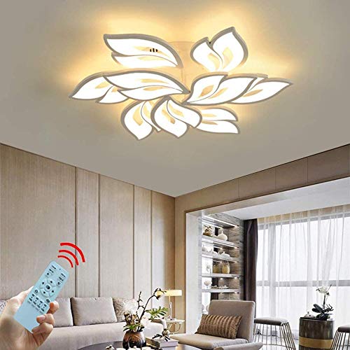 Lámpara LED de techo regulable, lámpara de salón con mando a distancia, color de luz/brillo, cambio de color, dormitorio, lámpara de techo moderna, iluminación de techo, lámpara de araña, atenuación.