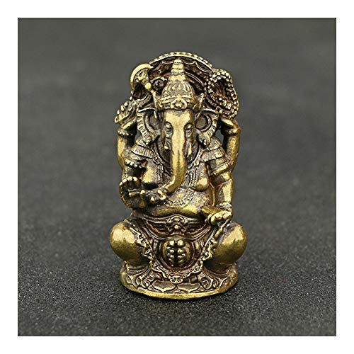 Latón de la Vendimia Mini Ganesha Estatua del Bolsillo de la India Tailandia Dios del Elefante Figura Casa Esculturas Escritorio de Oficina Ornamento Decorativo Regalo