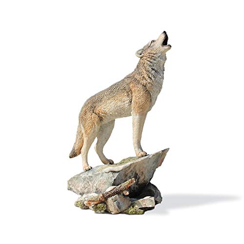 LBYLYH Estatua Regalo Colección de Arte de Lobos Simulación Modelo de Animales Decoración de Lobos Artesanías de Resina para el hogar Figuras Miniaturas Decoración