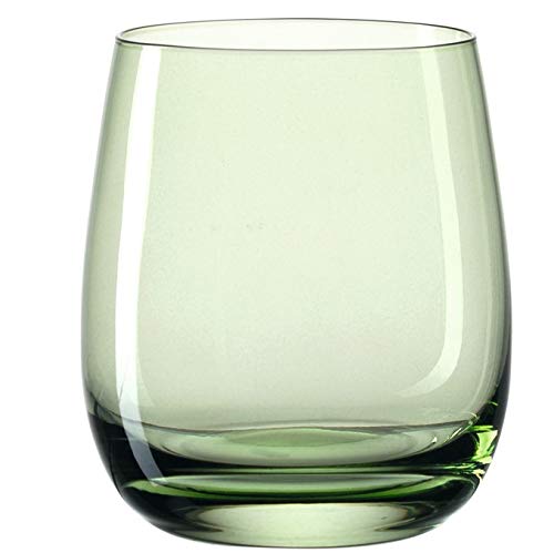 Leonardo Sora 018196 - Juego de 6 vasos de agua, aptos para lavavajillas, vasos de cristal coloridos, 360 ml, color verde