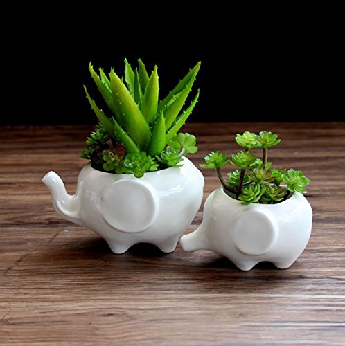 LHOUSSAINE Vases - Flower Pot planters White Elephant Ceramic pote de vidro for Sale Garden Pots Flower vasi macetas Pot Fleur Bonsai Pots - by 1 PCs