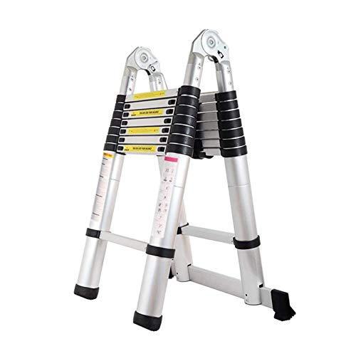 lqgpsx Escalera telescópica, Escalera telescópica Plegable Multiusos Escalera de extensión de Aluminio de 5 m Escalera en Forma de A/Escalera Recta (Tamaño: 5M)