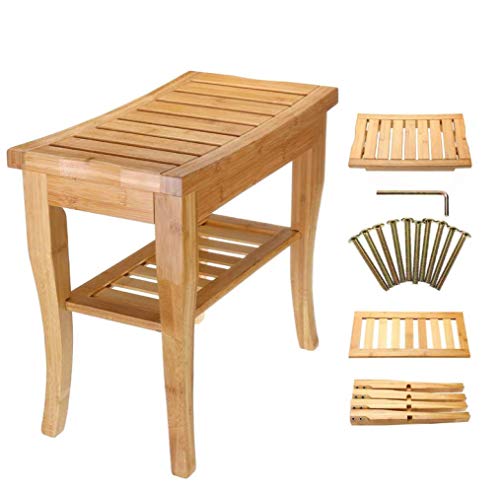 LSN Banco de bambú, taburete de baño, taburete de inodoro, silla de ducha, organizador de almacenamiento de bañera, muebles de baño F/A/Como se muestra LSN Banco de bambú, taburete de baño, taburete de inodoro, silla de ducha, organizador de almacenamiento de bañera, muebles de baño F/A/Como se muestra