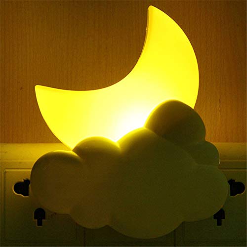 Luz Nocturna Luces nocturnas dibujos animados LED luna nube sensor de luz del coche niños bebé dormitorio lámpara hogar decoración lámpara steckdose
