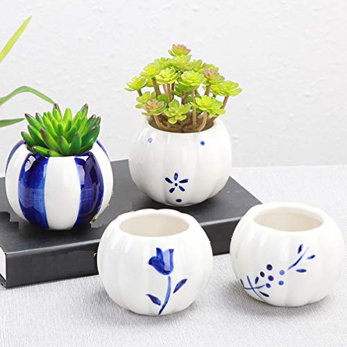 Maceta de Flores macetas de cerámica Maceta de Flores suculentas Maceta Blanca Decoración del hogar Macetas de cerámica pintadas a Mano en Azul y Azul Azulejos Azul Celeste / 4 Piezas Maceta de Flores macetas de cerámica Maceta de Flores suculentas Maceta Blanca Decoración del hogar Macetas de cerámica pintadas a Mano en Azul y Azul Azulejos Azul Celeste / 4 Piezas
