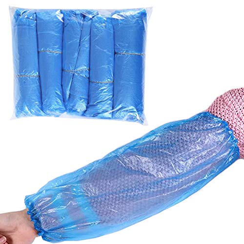 Mangas de plástico para los brazos, desechables, impermeables, 300 unidades, ideales para limpieza