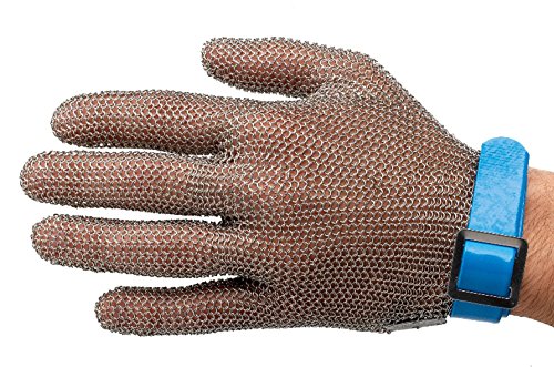 Manulatex Ogcm.130.40.000.00 - Guante malla inoxidable profesional, talla L, color azul Manulatex Ogcm.130.40.000.00 - Guante malla inoxidable profesional, talla L, color azul