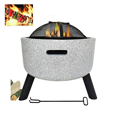 MaxxGarden Brasero – Ø 45 cm, Rejilla: Ø 40 cm, Resistente al Agua y a Las heladas, Madera o carbón de Madera, Acero, MagicMag: Piedra Artificial Mgo, Aspecto Piedra/Negro MaxxGarden Brasero – Ø 45 cm, Rejilla: Ø 40 cm, Resistente al Agua y a Las heladas, Madera o carbón de Madera, Acero, MagicMag: Piedra Artificial Mgo, Aspecto Piedra/Negro