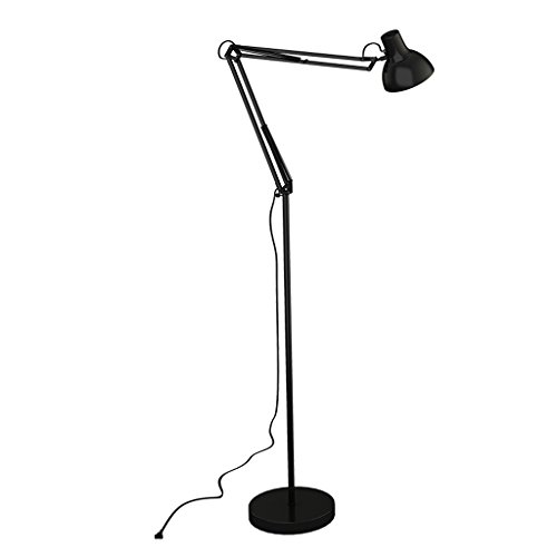 Modeen Modern Stand Black Floor Light Lámparas de pie simples para salón de belleza Mesa de operaciones Sala de estar Plegable Lámpara de pie