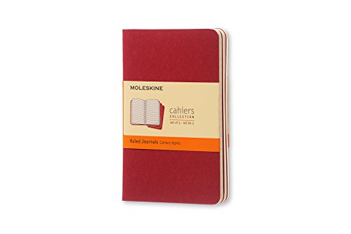 Moleskine CH111 - Set de 3 cuadernos a rayas de tamaño bolsillo, color rojo arándano, 3 Unidades