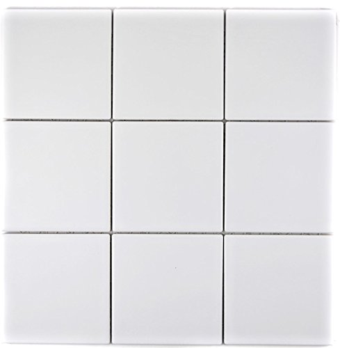 Mosaico de azulejos de cerámica blanco mate para suelo, pared, baño, ducha, cocina, espejo, revestimiento de bañera, 1 alfombrilla