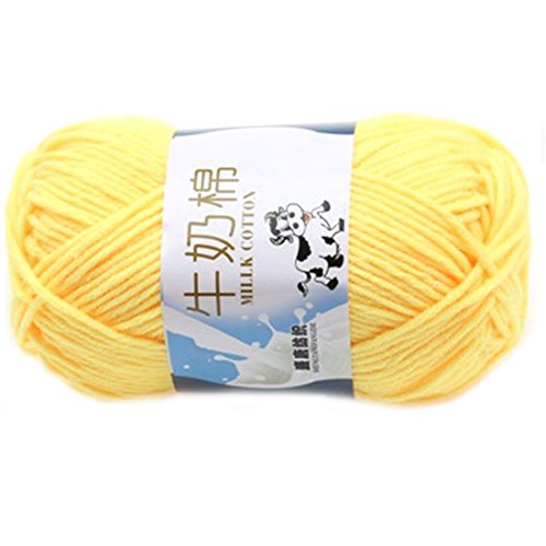 MY.SPORT Algodón de Lana de algodón para Hacer Punto y Ganchillo (Light Yellow)