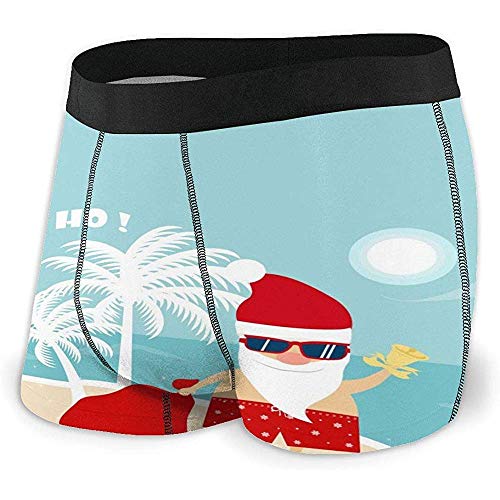 Nancyint Navidad Papá Noel en la Playa Calzoncillos bóxer Algodón Suave Transpirable Ropa Interior sin Montar para Hombres M