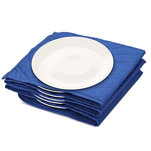 Navaris Calentador de platos eléctrico - Calientaplatos para mantener 10x plato de Ø 32 CM caliente - Bandeja calienta plato de 34 x 30 x 3 CM azul