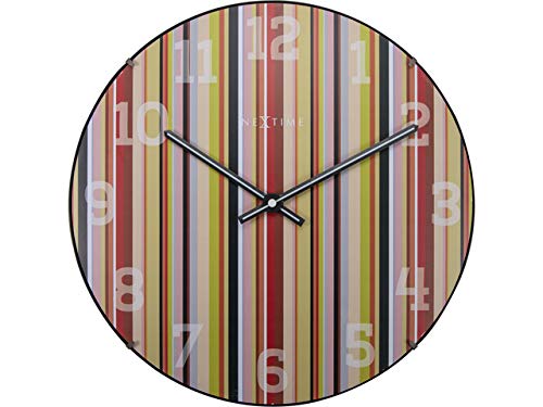 Nextime 3168 Quartz Wall Clock Círculo Multicolor - Reloj de Pared (AA, Multicolor, Vidrio, 50 mm, 670 g, 35 cm)