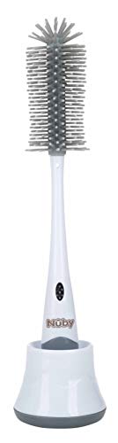 Nuby - Cepillo de silicona 2 en 1 para biberones y tetinas (con soporte higiénico) color blanco (NV03005) Nuby - Cepillo de silicona 2 en 1 para biberones y tetinas (con soporte higiénico) color blanco (NV03005)