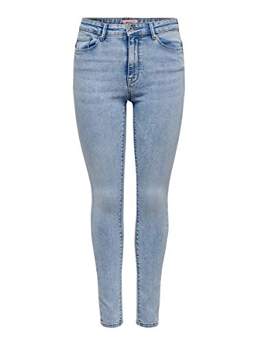 Only ONLPAOLA Life HW Skinny ANK AZG871 Noos Jeans elásticos, Light Blue Denim, 34 cm (Medium) para Mujer