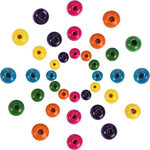 Outus 1000 Piezas Cuentas Redondas de Madera Cuentas de Madera de Colores Surtidos para DIY Fabricación de Joyas, 8 mm, 10 mm y 12 mm Outus 1000 Piezas Cuentas Redondas de Madera Cuentas de Madera de Colores Surtidos para DIY Fabricación de Joyas, 8 mm, 10 mm y 12 mm