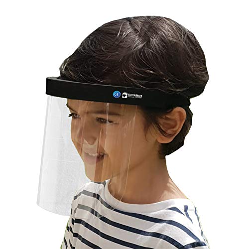 Pantalla facial Niños – Visera de cara completa 1 Unidad – Pantalla de protección facial ajustable anti vahó para gotas, humo, saliva – Máscara de visera de plástico transparente