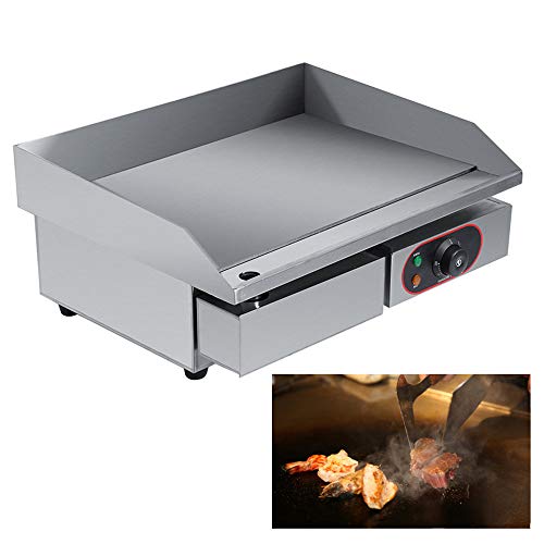 Parrillas eléctricas Barbacoa, 2200W 220-240V Acero inoxidable Parrilla Grande Encimera Placa calentadora BBQ Plancha de plancha con cajón de aceite extraíble Para Commercial Casa y restaurante