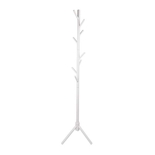 Perchero de pie de madera maciza para colgar ropa o colgar en el dormitorio (blanco) Perchero de pie de madera maciza para colgar ropa o colgar en el dormitorio (blanco)