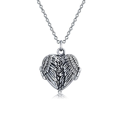 Personalizar Vintage estilo domo gran guardián ángel ala plumas corazón en forma de botón de la foto del medallón para las mujeres adolescentes sostiene fotos oxidado 925 plata collar colgante Personalizar Vintage estilo domo gran guardián ángel ala plumas corazón en forma de botón de la foto del medallón para las mujeres adolescentes sostiene fotos oxidado 925 plata collar colgante