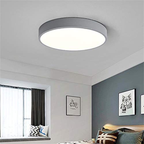 Plafón led redondo ultrafino de 30 cm, luz acrílica de color blanco, iluminación cálida de la sala de estar del dormitorio, luz gris bicolor