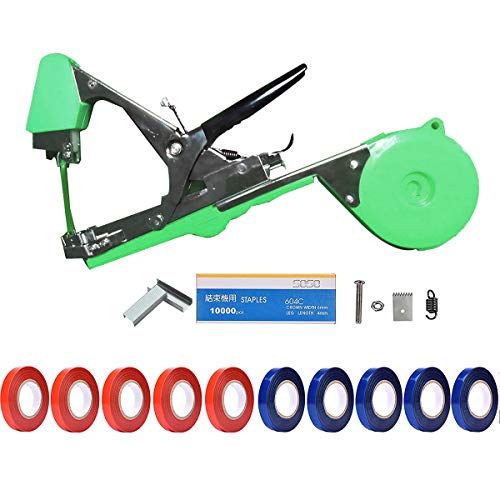 Planta Mano Atar La Máquina Jardín Tape Tool, Herramienta para Atar Ramas de Planta, Atadora Agricola Máquina para Atar Tomates Pepino UVA Fruta Flores con 10 Rollos Cinta +1 Paquete Grapas (Verde) Planta Mano Atar La Máquina Jardín Tape Tool, Herramienta para Atar Ramas de Planta, Atadora Agricola Máquina para Atar Tomates Pepino UVA Fruta Flores con 10 Rollos Cinta +1 Paquete Grapas (Verde)