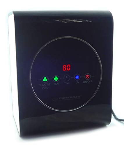 Purificador de aire con ionizador filtro HEPA 3 niveles filtro de carbón activo lámpara UV que elimina hasta el 99,7% contaminantes del aire bacterias y virus del aire para habitaciones de 20 m²