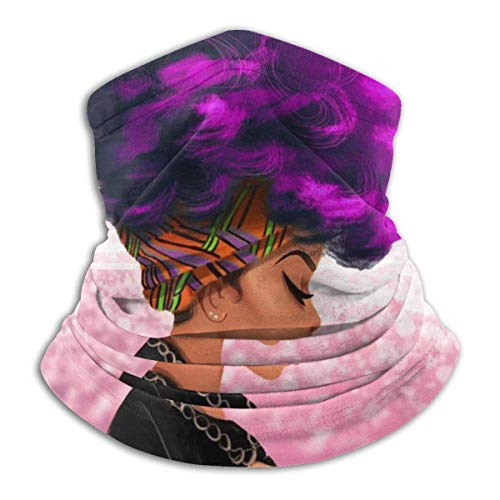 Púrpura Color De Cabello De Mujer Africana Invierno De Lana Cuello Polaina De Cuello Calentador De Cuello De La Máscara De