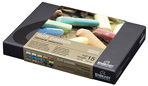 Rembrandt Soft Pastel Cardboard Box Set - 15 Half Stick General Selection - Art Supplies