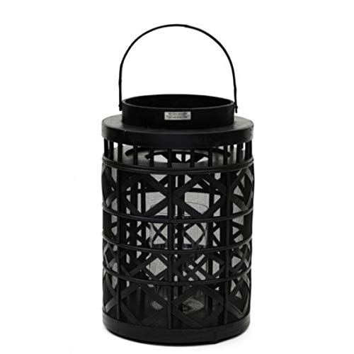 Riviera Maison New Hampshire Lantern S Black - Farol (bambú, madera, 31 x 46 cm), color negro