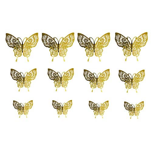 S-TROUBLE 12 unids/Set Creativo 3D Hueco Mariposa Pegatinas de Pared calcomanías de Nevera murales de Arte decoración del hogar de Fiesta de Navidad
