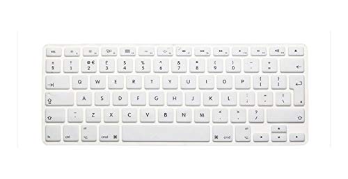Silicona EU/UK Inglés teclado cubierta para MacBook Pro Retina 13 15 17 pulgadas para Mac book Air 13 pulgadas teclado Flim Skin stickers-White-