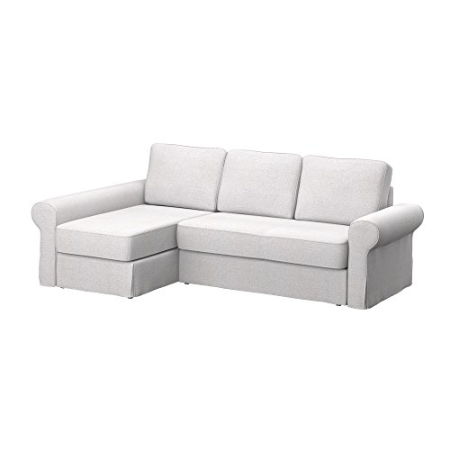 Soferia - IKEA BACKABRO Funda para sofá con chaiselongue, Naturel White