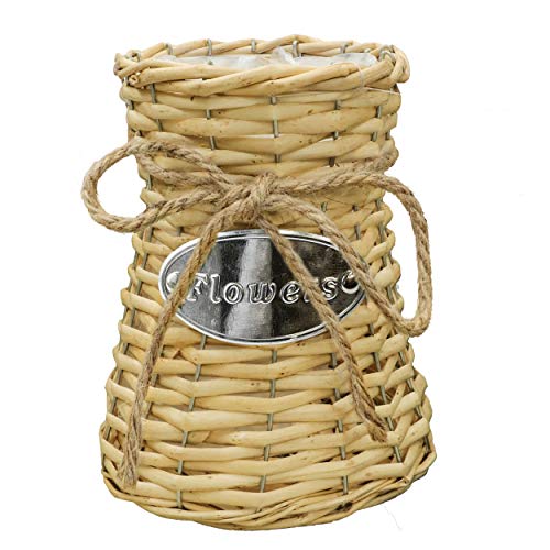 Soyizom - Jarrón de mimbre rústico con diseño de flores para cocina, dormitorio, oficina, 20,3 cm de alto, color beige Soyizom - Jarrón de mimbre rústico con diseño de flores para cocina, dormitorio, oficina, 20,3 cm de alto, color beige