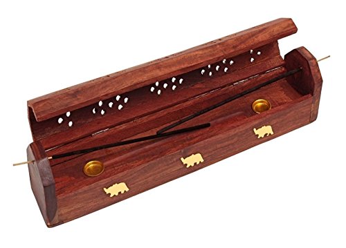 Stylla London Caja de Madera Hecha a Mano con Incrustaciones de latón con diseño de Elefante Jali, Palo de Rosa, marrón, 6 x 31 x 5 cm Stylla London Caja de Madera Hecha a Mano con Incrustaciones de latón con diseño de Elefante Jali, Palo de Rosa, marrón, 6 x 31 x 5 cm