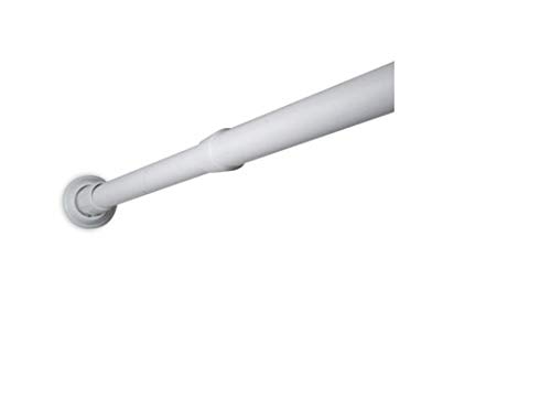TATAY 5580201 - Barra recta extensible para cortina de ducha, Aluminio, Blanco, 75 cm - 115 cm