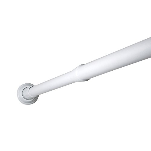 TATAY 5580301 - Barra recta extensible para cortina de ducha, Aluminio, Blanco, 110-190 cm