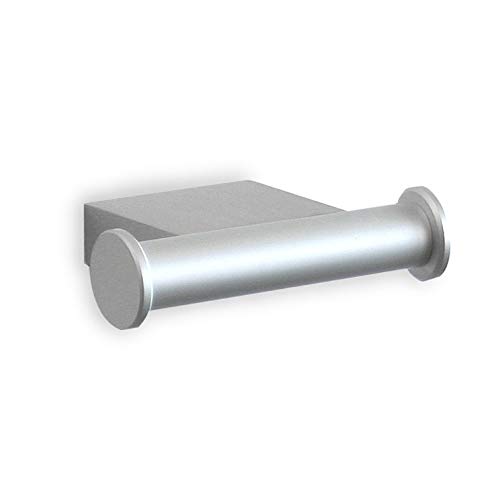 Tatay Colgador Doble de la Colección Ice, de Aluminio Mate, de diseño Moderno y Elegante. Sistema de fijación con Tornillos